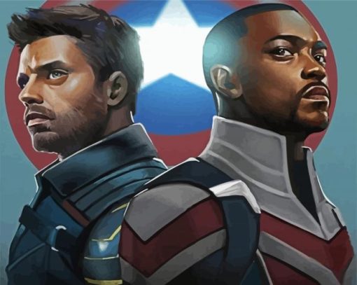 The Falcon And The Winter Soldier Art Illustration paint by number