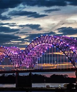 The Hernando De Soto Bridge Memphis paint by number