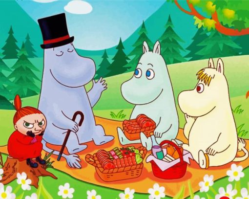 The Moomins Picnic paint by number