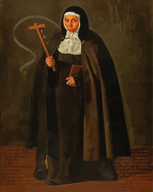 The Nun Jeronima De La Fuente By Velazquez paint by number