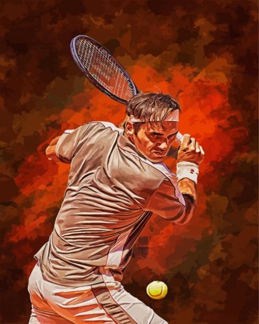 The Tennis Players Roger Federer paint by number