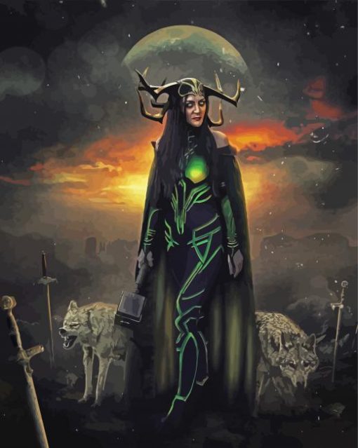 Thor Ragnarok Hela paint by number