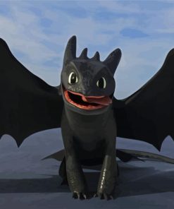 Toothless Hwo To Train Your Dragon paint by number