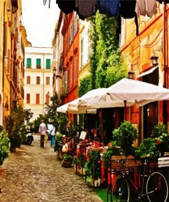 Trastevere Italy Europe paint by number