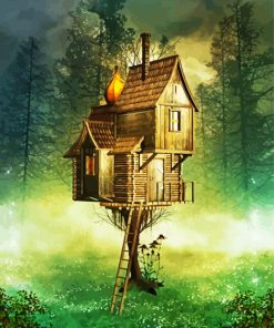 Treehouse Illustration paint by number