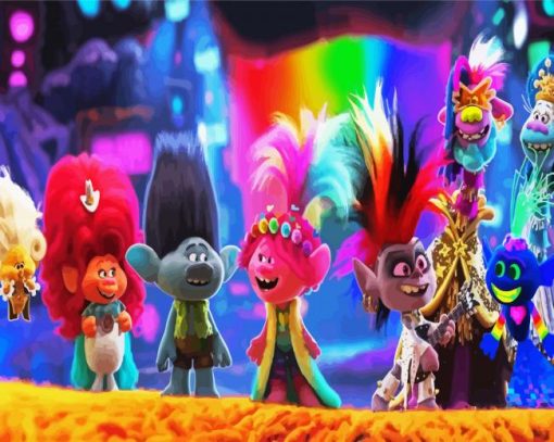 Trolls Animated Film paint by number