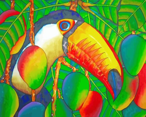 Tropical Toucan Bird Art paint by numbers