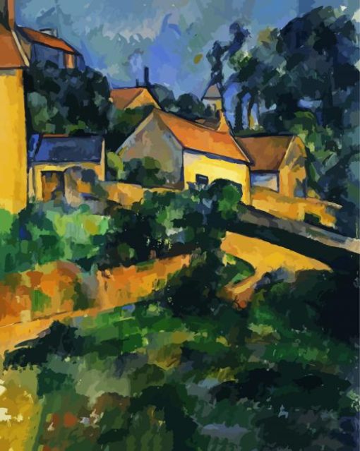 Turning Road At Montgeroult Cezanne paint by numbers