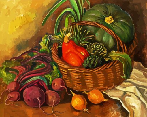 Vegetables Basket Still Life paint by numbers