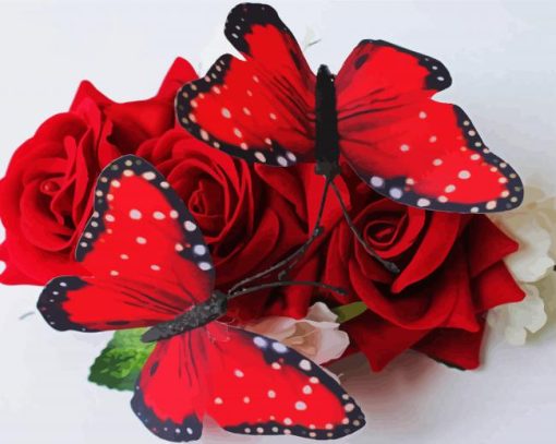 Velvet Rose Butterflies paint by numbers