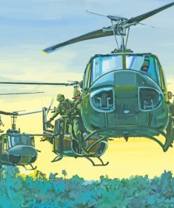 Vietnam Army On Helicopters paint by numbers