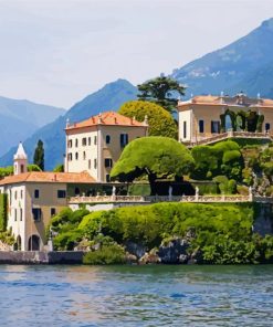 Villa Del Balbianello Como paint by numbers