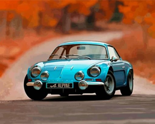 Vintage Alpine Car paint by numbers