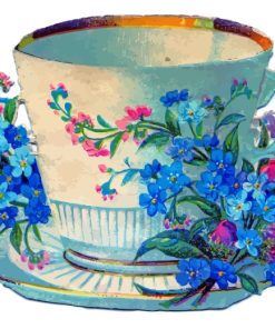 Vintage Floral Cup paint by number