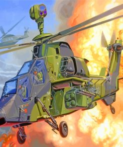 War Helicopter paint by numbers