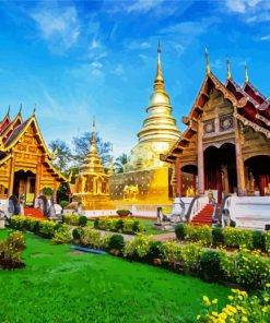 Wat Phra Singh Woramahawihan Thailand paint by numbers