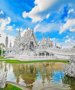 Wat Rong Khun White Temple Thailand paint by numbers