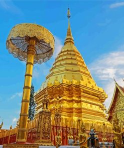 Wat Rong Khun White Temple Thailand paint by numbers