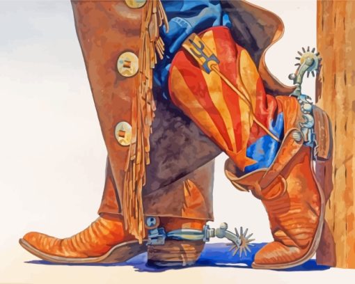 Western Cowboy Boots paint by numbers