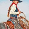 Western Cowgirl paint by number