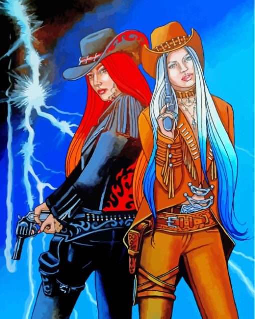 Western Cowgirls paint by number