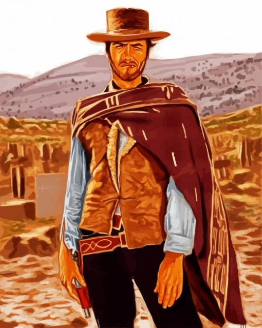 Western Clint Eastwood paint by numbers