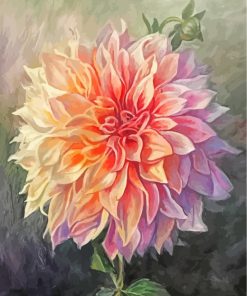 White Dahlia Art paint by number