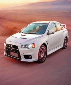 White Mitsubishi Lancer Car paint by numbers