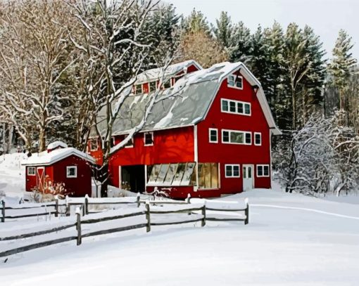 Winter Snow Vermont paint by numbers