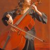 Woman Playing Cello Paint by numbers