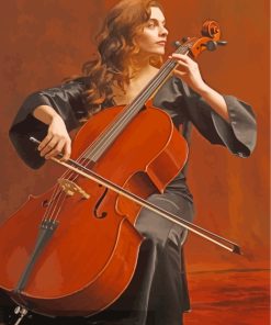 Woman Playing Cello Paint by numbers