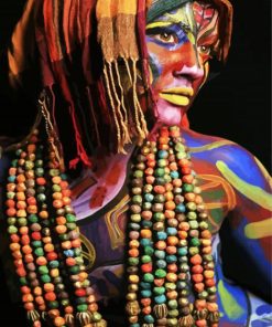 Woman Breads Necklace paint by numbers