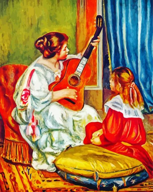 Woman With Guitar paint by number