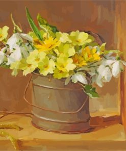 Yellow White Daffodils Art paint by number