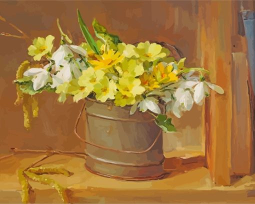 Yellow White Daffodils Art paint by number