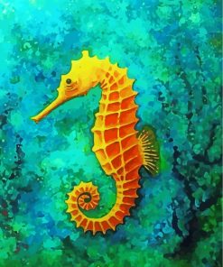 Yellow Seahorse paint by numbers