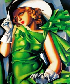 Young Lady with Gloves Lempicka paint by number