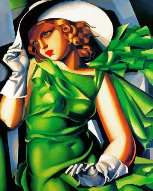 Young Lady with Gloves Lempicka paint by number