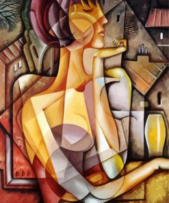 Abstract Cubism Lady paint by numbers