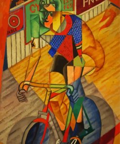 Abstract Cyclist paint by numbers