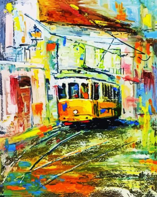 Abstract Tram paint by number