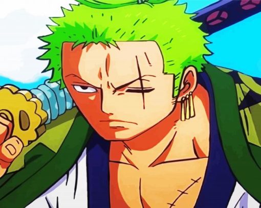 Aesthetic Roronoa Zoro paint by numbers