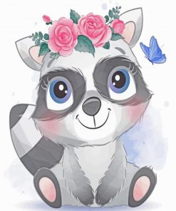 Aesthetic Raccoon paint by numbers