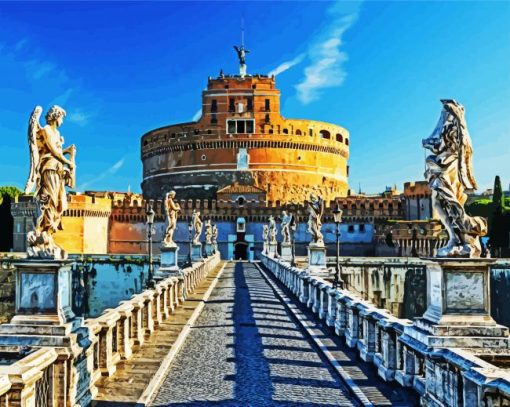 Aesthetic Castel Sant Angelo Vatikan paint by numbers