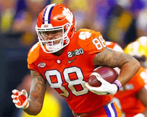 Aesthetic Clemson Tigers Football Players paint by number