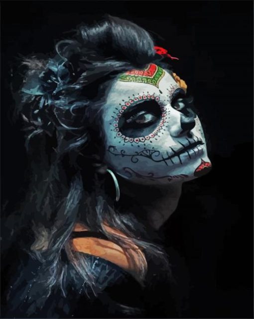 Aesthetic La Calavera Catrina paint by number