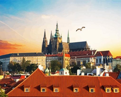 Aesthetic Prague Castle Czech paint by numbers