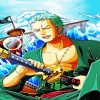 Aesthetic Roronoa Zoro One Piece paint by numbers