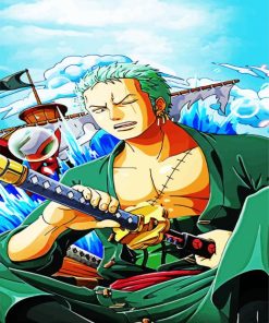 Aesthetic Roronoa Zoro One Piece paint by numbers