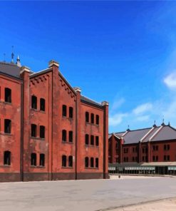 Aesthetic Yokohama Red Brick Warehouse paint by number